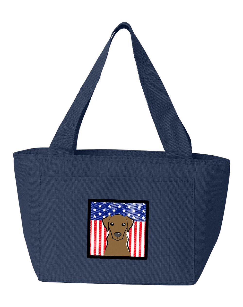 American Flag and Chocolate Labrador Lunch Bag BB2164NA-8808