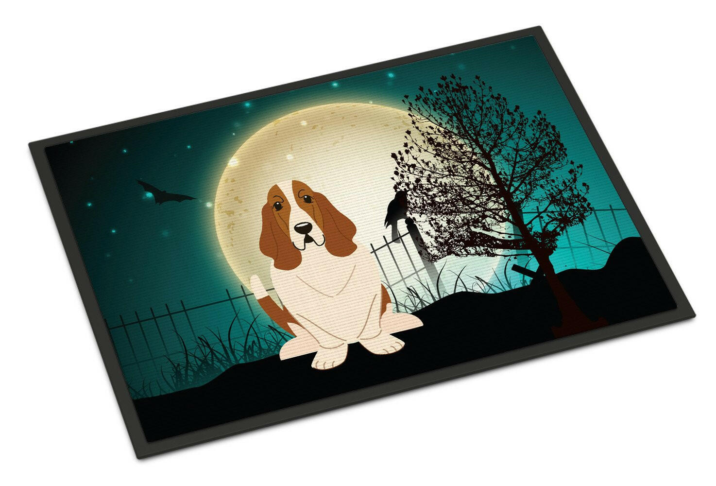 Halloween Scary Basset Hound Indoor or Outdoor Mat 18x27 BB2211MAT