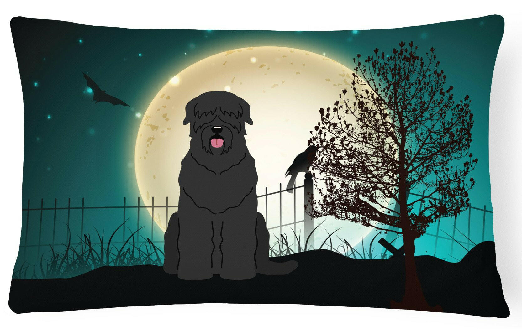 Halloween+Scary+Black+Russian+Terrier+Canvas+Fabric+Decorative+Pillow+BB2216PW1216+by+Caroline's+Treasures