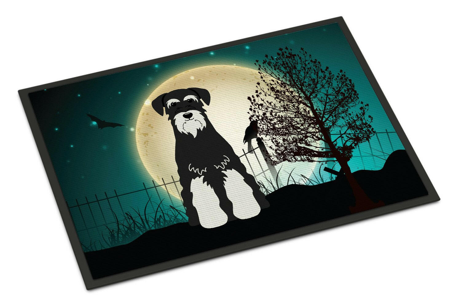 Halloween Scary Standard Schnauzer Salt and Pepper Indoor or Outdoor Mat 18x27 BB2223MAT