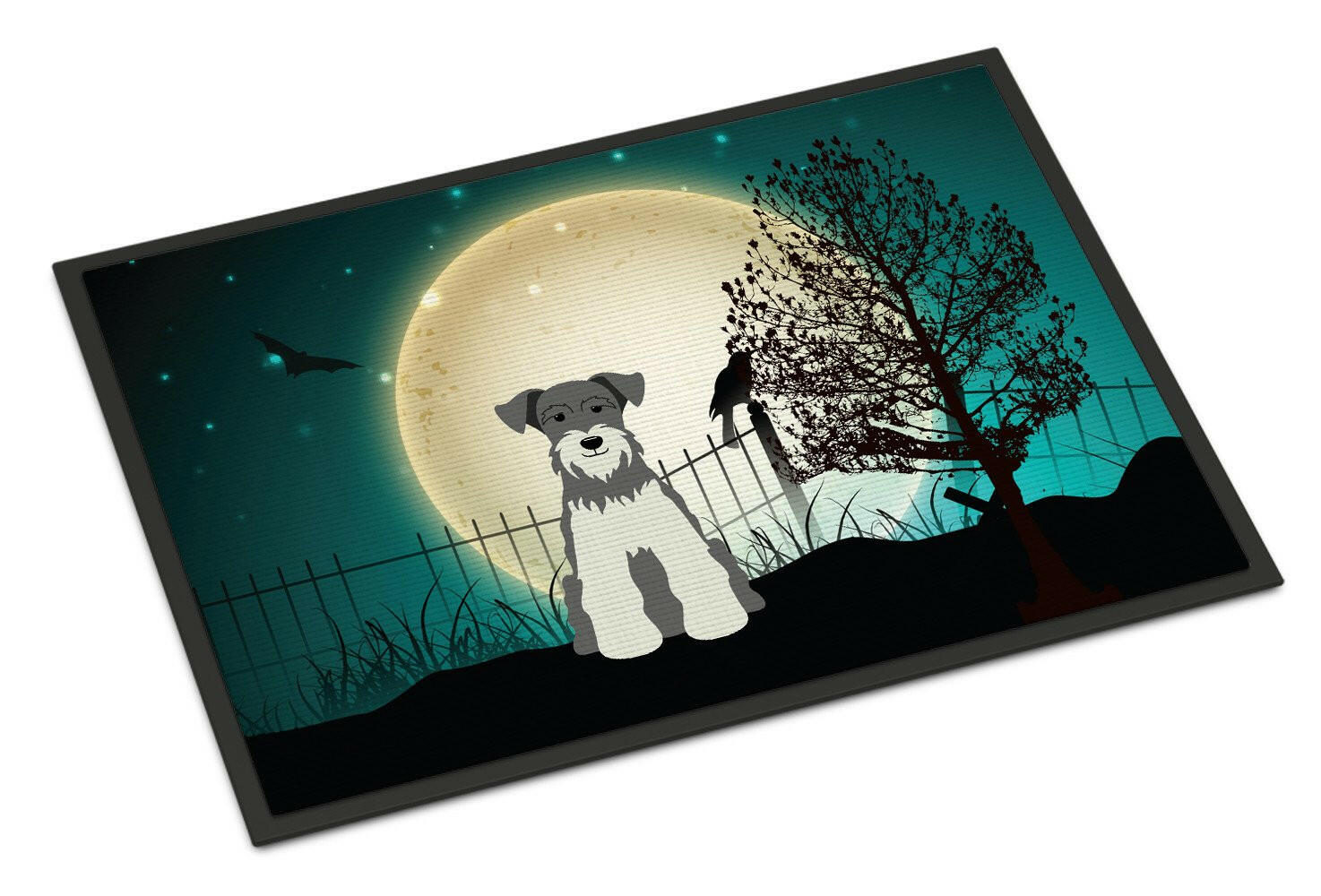 Halloween Scary Miniature Schanuzer Salt and Pepper Indoor or Outdoor Mat 18x27 BB2244MAT