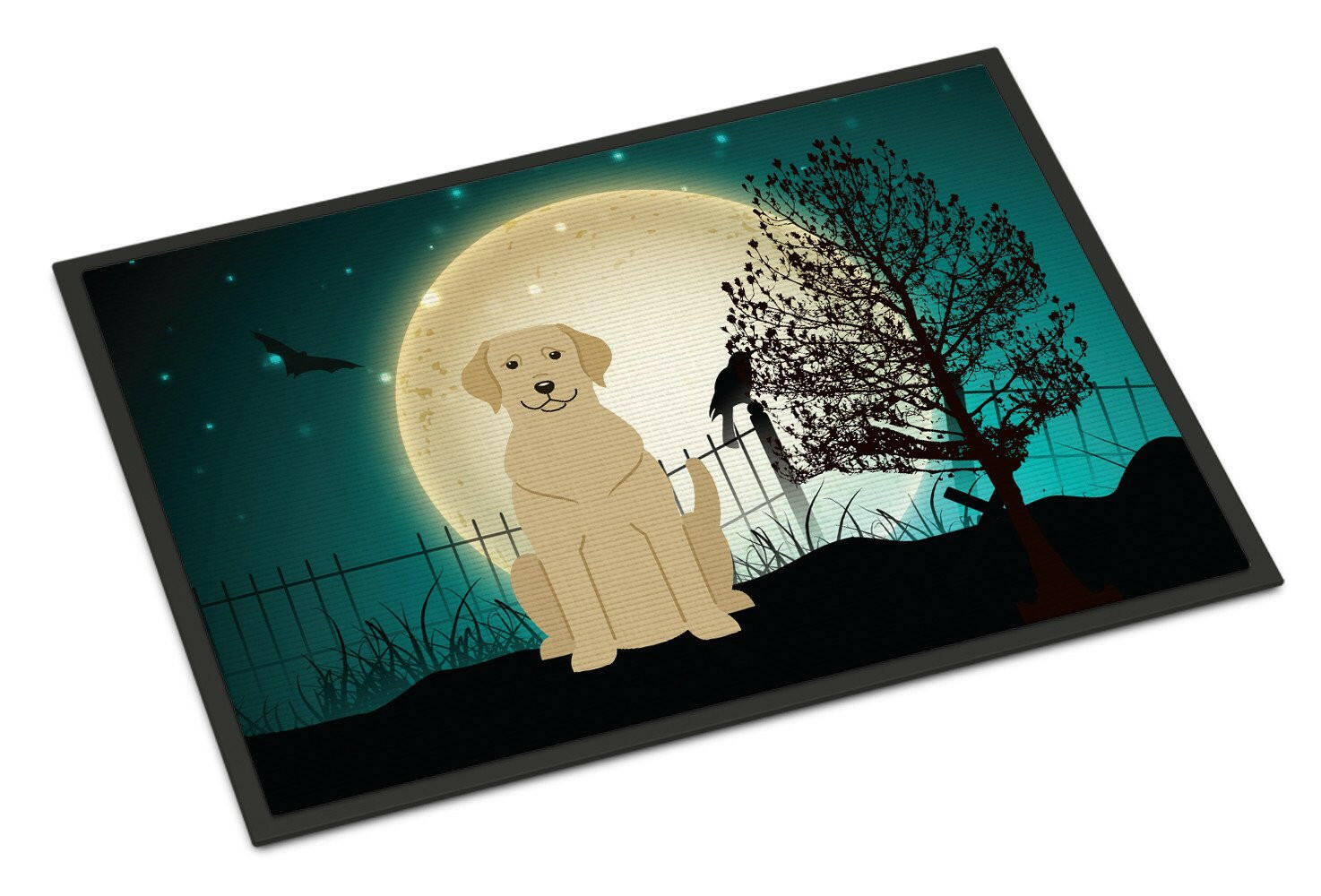 Halloween Scary Yellow Labrador Indoor or Outdoor Mat 18x27 BB2245MAT