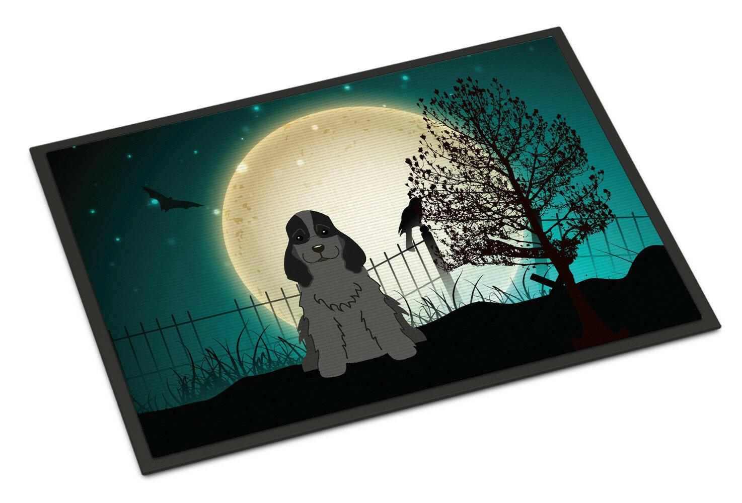 Halloween Scary Cocker Spaniel Black Indoor or Outdoor Mat 18x27 BB2282MAT