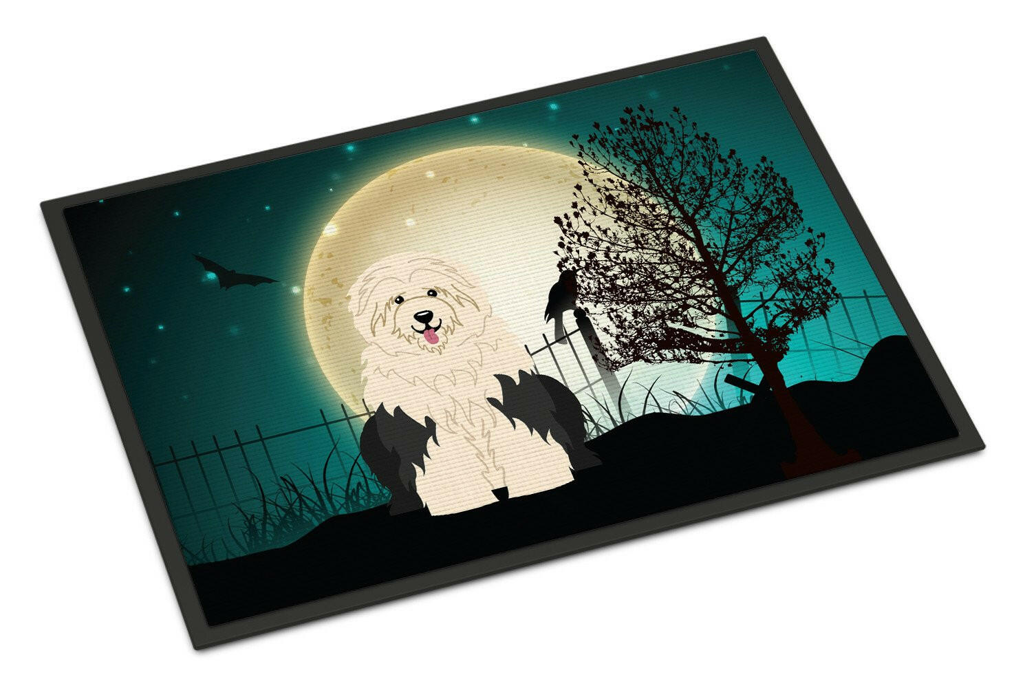 Halloween Scary Old English Sheepdog Indoor or Outdoor Mat 18x27 BB2286MAT