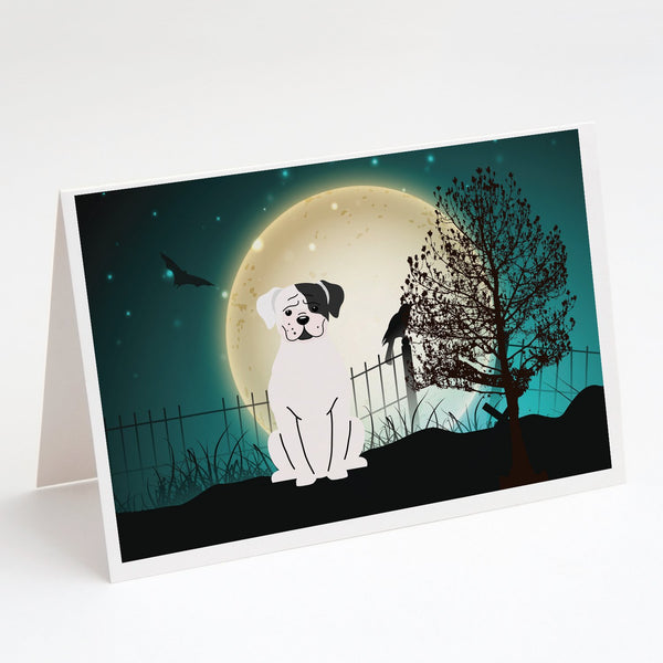 Buy this Halloween Scary White Boxer Cooper Greeting Cards and Envelopes Pack of 8