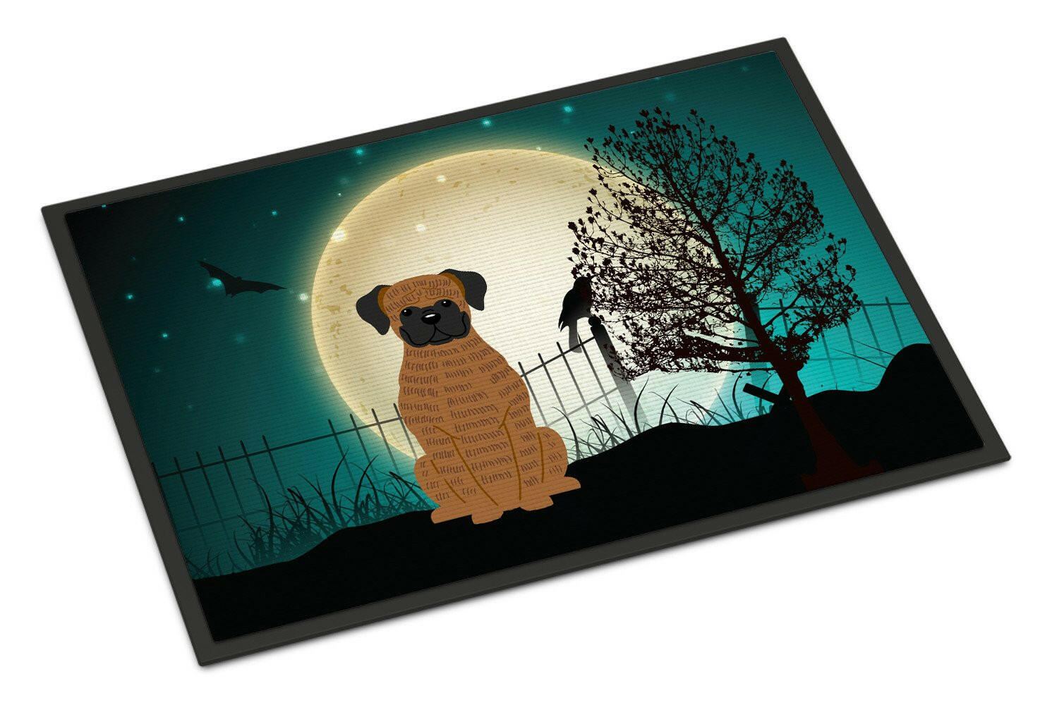 Halloween Scary Brindle Boxer Indoor or Outdoor Mat 18x27 BB2307MAT