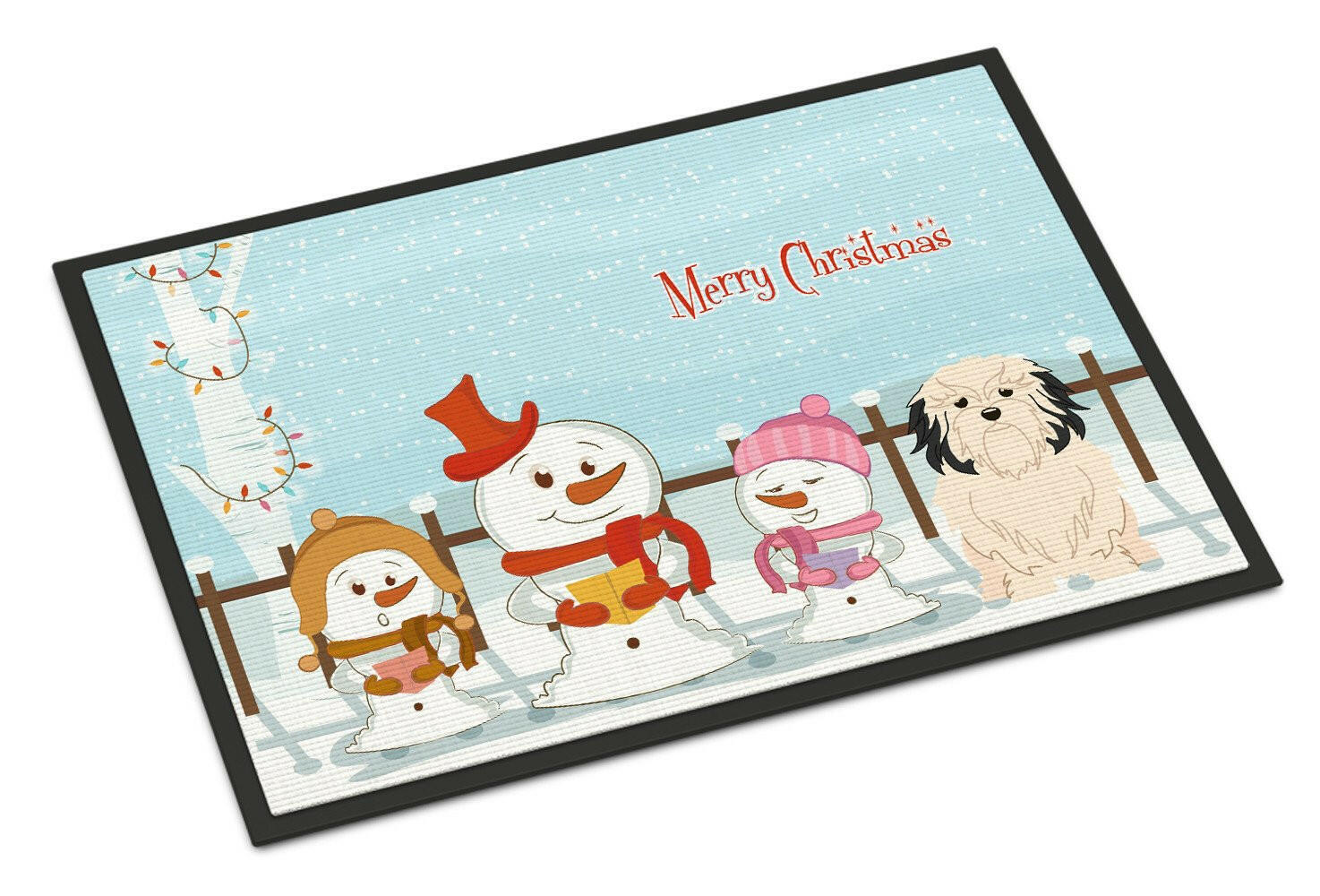 Merry Christmas Carolers Lowchen Indoor or Outdoor Mat 18x27 BB2350MAT