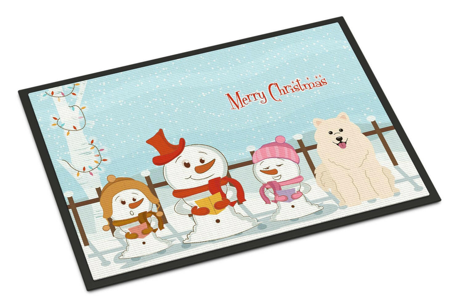 Merry Christmas Carolers Samoyed Indoor or Outdoor Mat 18x27 BB2361MAT