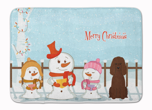 Merry Christmas Carolers Irish Water Spaniel Machine Washable Memory Foam Mat BB2394RUG - the-store.com