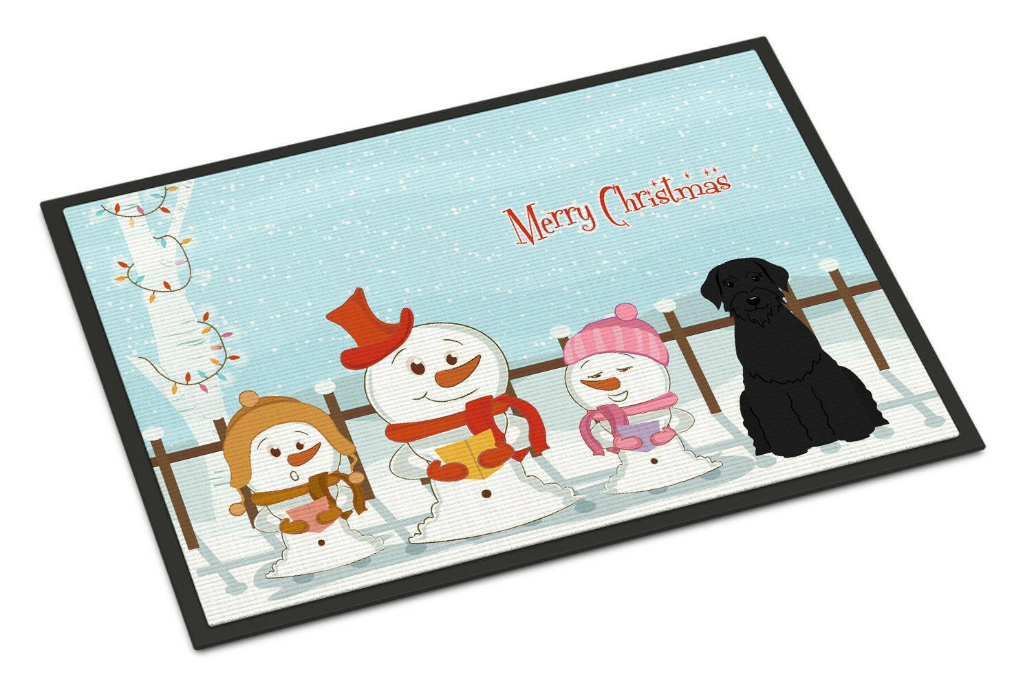 Merry Christmas Carolers Giant Schnauzer Indoor or Outdoor Mat 18x27 BB2397MAT