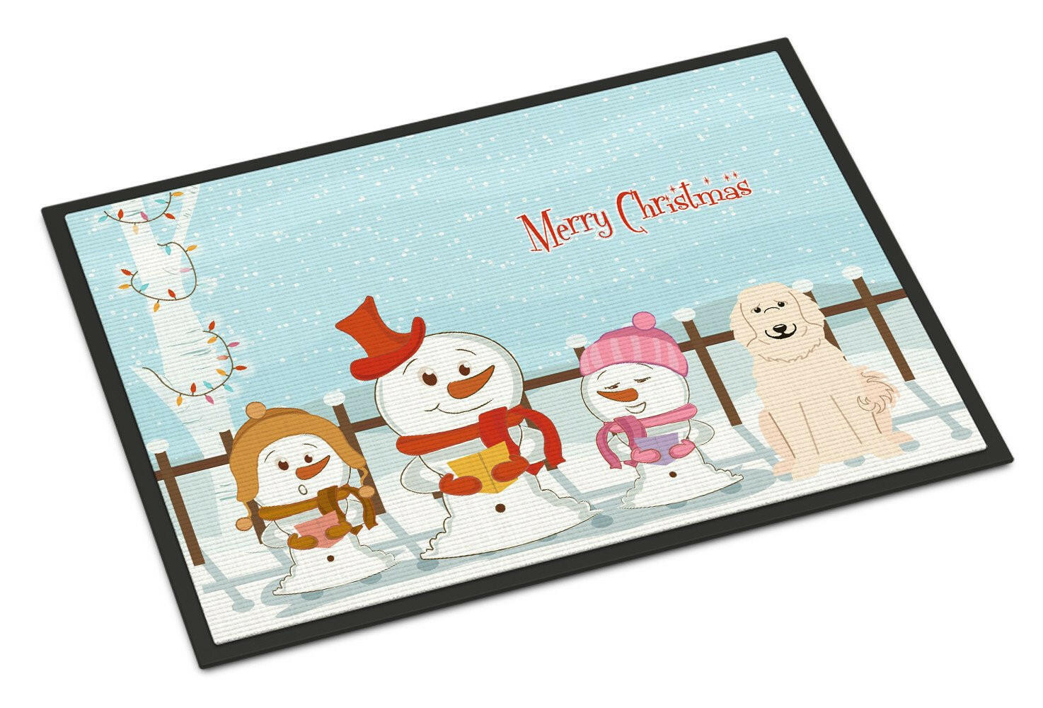 Merry Christmas Carolers Great Pyrenese Indoor or Outdoor Mat 18x27 BB2414MAT