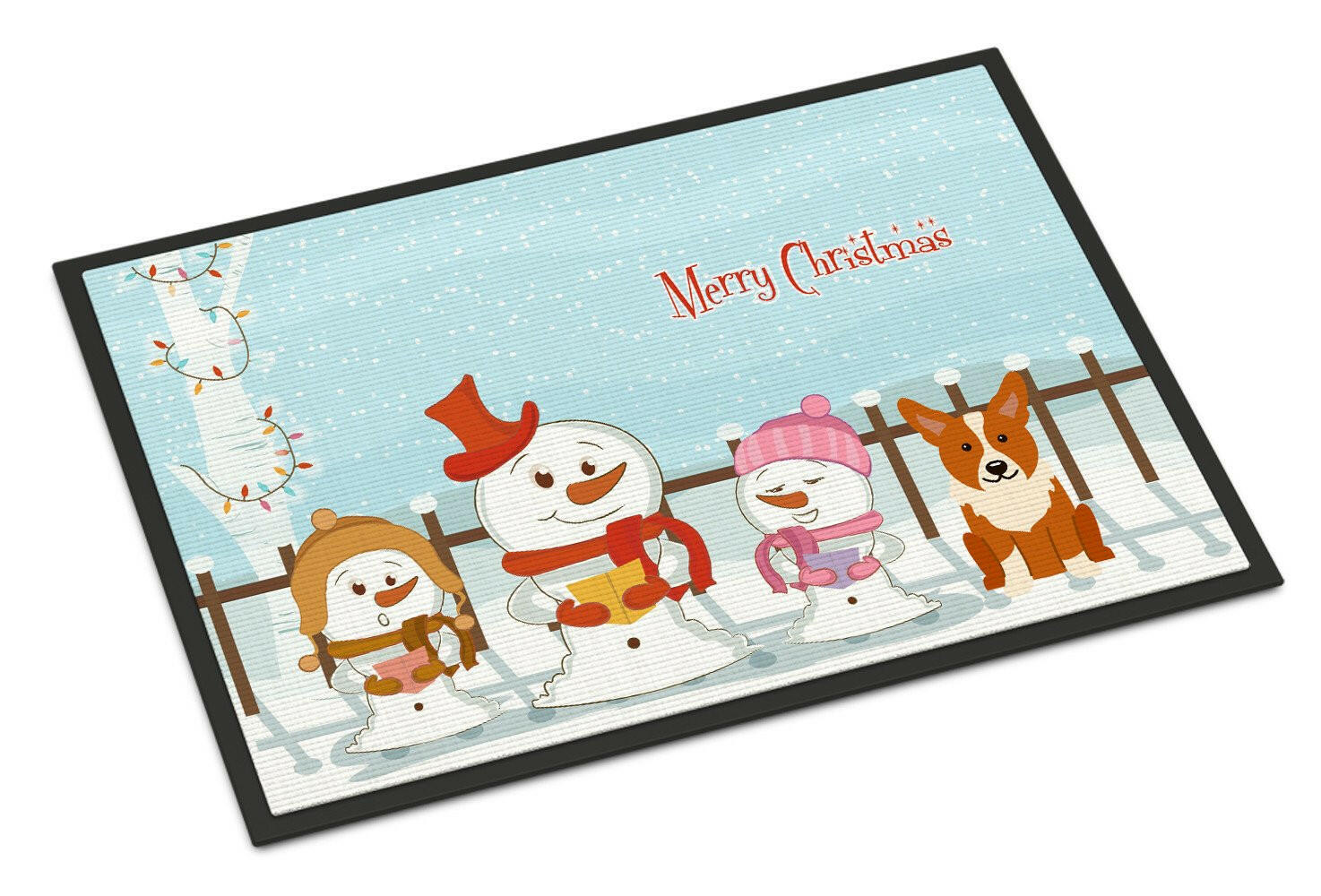 Merry Christmas Carolers Corgi Indoor or Outdoor Mat 18x27 BB2431MAT