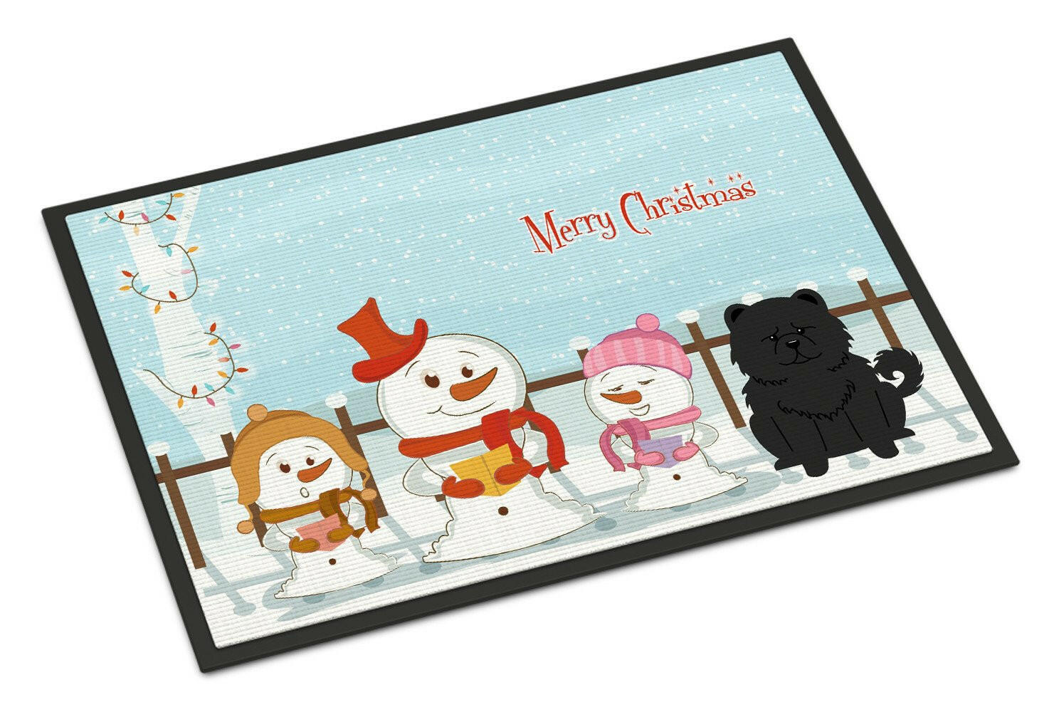 Merry Christmas Carolers Chow Chow Black Indoor or Outdoor Mat 18x27 BB2474MAT