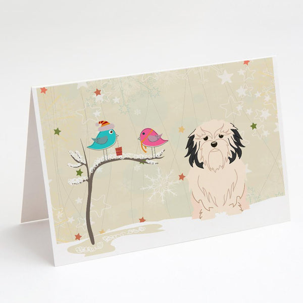 Buy this Christmas Presents between Friends Lowchen Greeting Cards and Envelopes Pack of 8