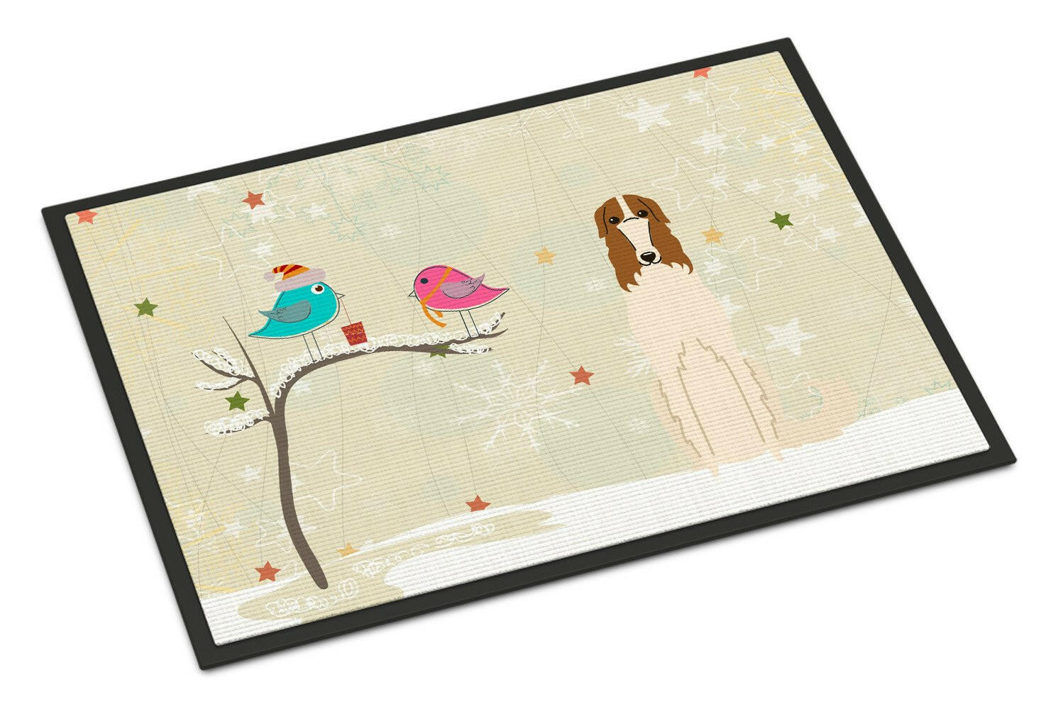 Christmas Presents between Friends Borzoi Indoor or Outdoor Mat 18x27 BB2495MAT