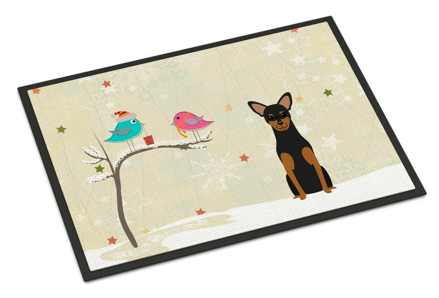 Christmas Presents between Friends Manchester Terrier Indoor or Outdoor Mat 18x27 BB2500MAT