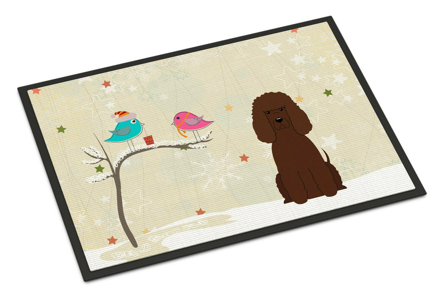 Christmas Presents between Friends Irish Water Spaniel Indoor or Outdoor Mat 18x27 BB2535MAT