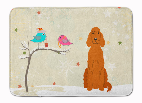 Christmas Presents between Friends Irish Setter Machine Washable Memory Foam Mat BB2536RUG - the-store.com