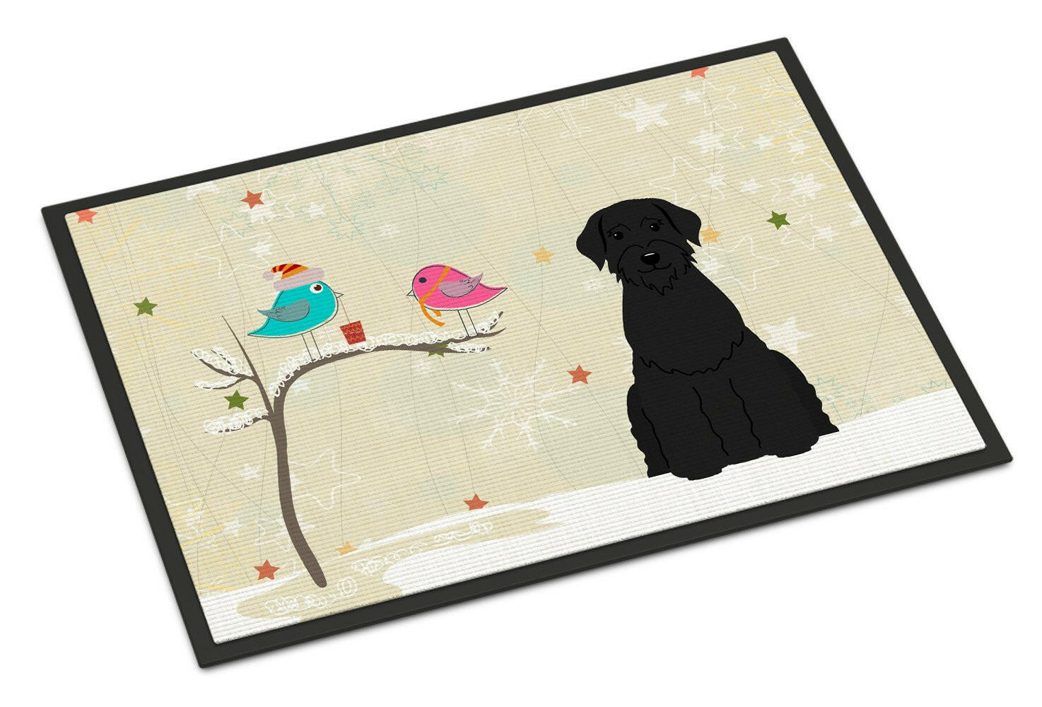 Christmas Presents between Friends Giant Schnauzer Indoor or Outdoor Mat 18x27 BB2538MAT