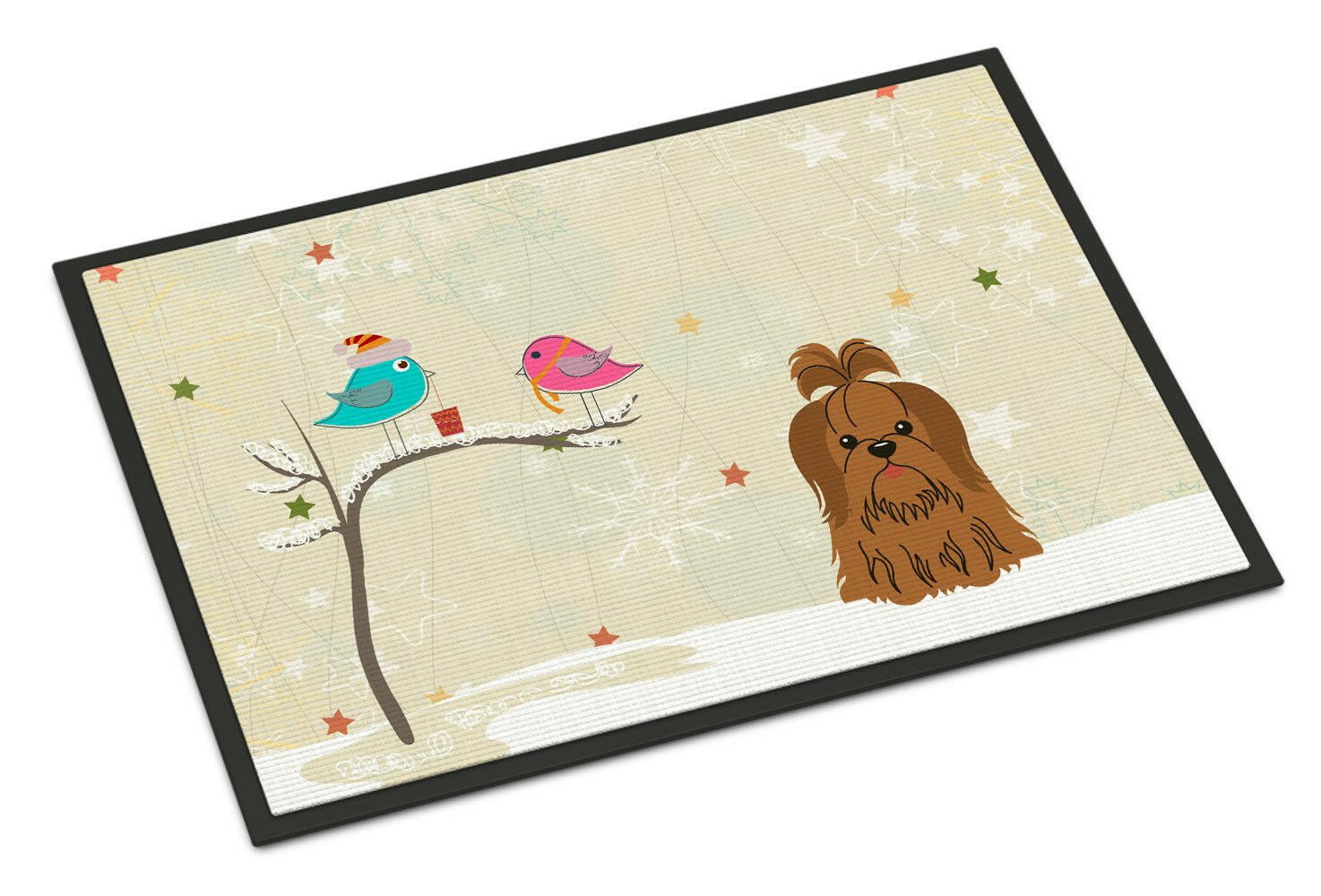 Christmas Presents between Friends Shih Tzu Chocolate Indoor or Outdoor Mat 18x27 BB2558MAT