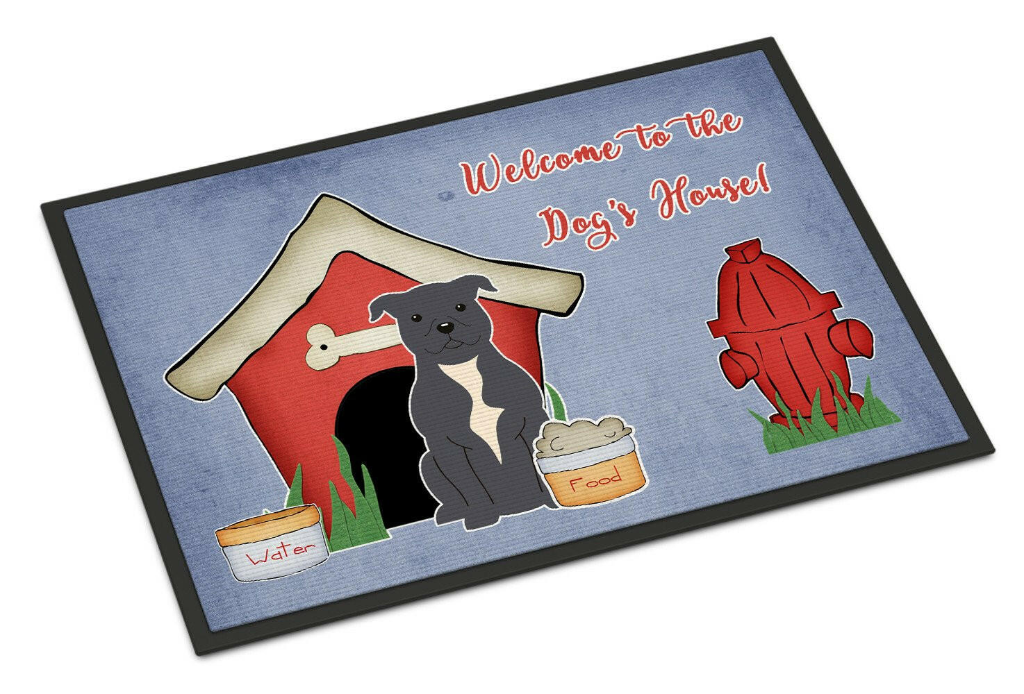 Dog House Collection Staffordshire Bull Terrier Blue Indoor or Outdoor Mat 18x27 BB2800MAT