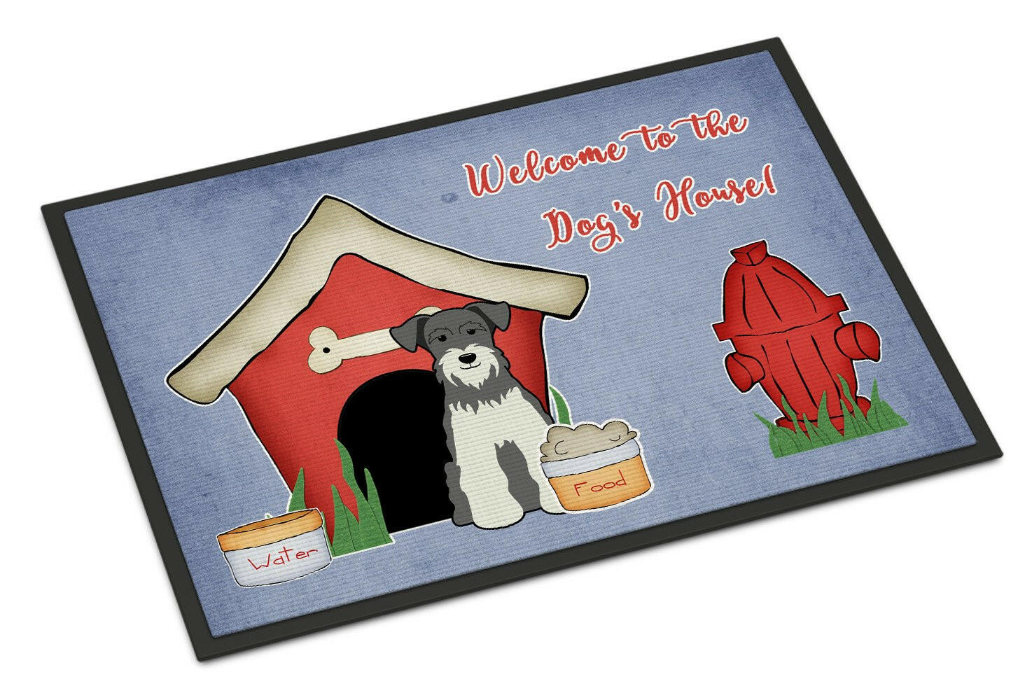 Dog House Collection Miniature Schanuzer Salt and Pepper Indoor or Outdoor Mat 18x27 BB2808MAT