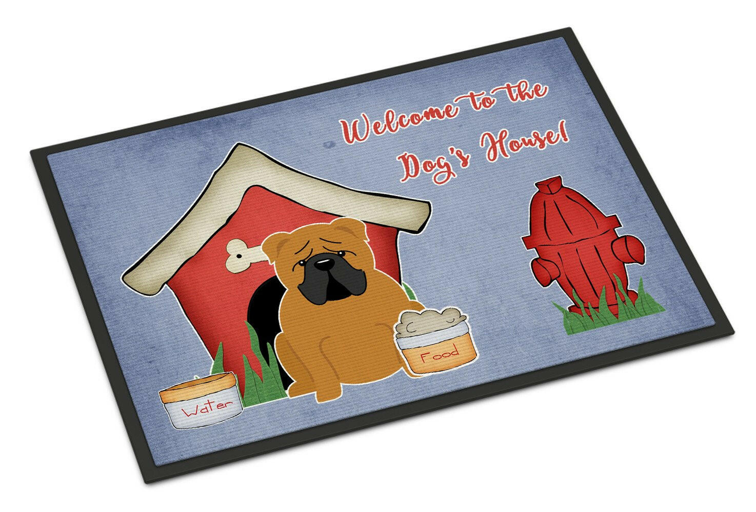 Dog House Collection English Bulldog Red Indoor or Outdoor Mat 18x27 BB2876MAT