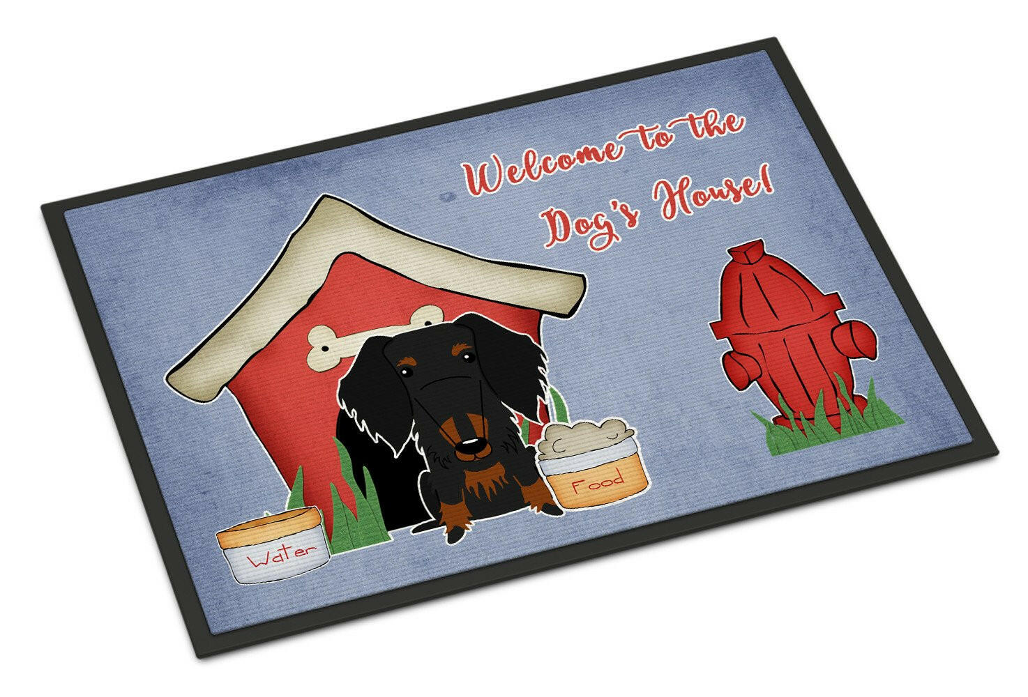 Dog House Collection Wire Haired Dachshund Black Tan Indoor or Outdoor Mat 18x27 BB2881MAT