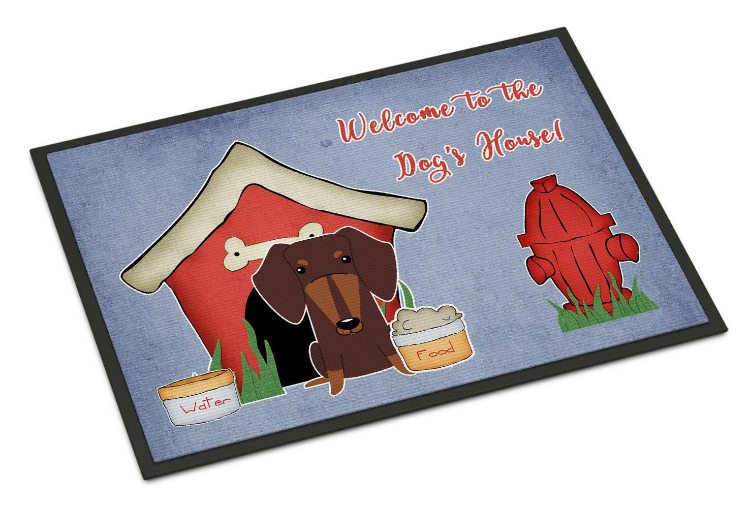 Dog House Collection Dachshund Chocolate Indoor or Outdoor Mat 18x27 BB2885MAT