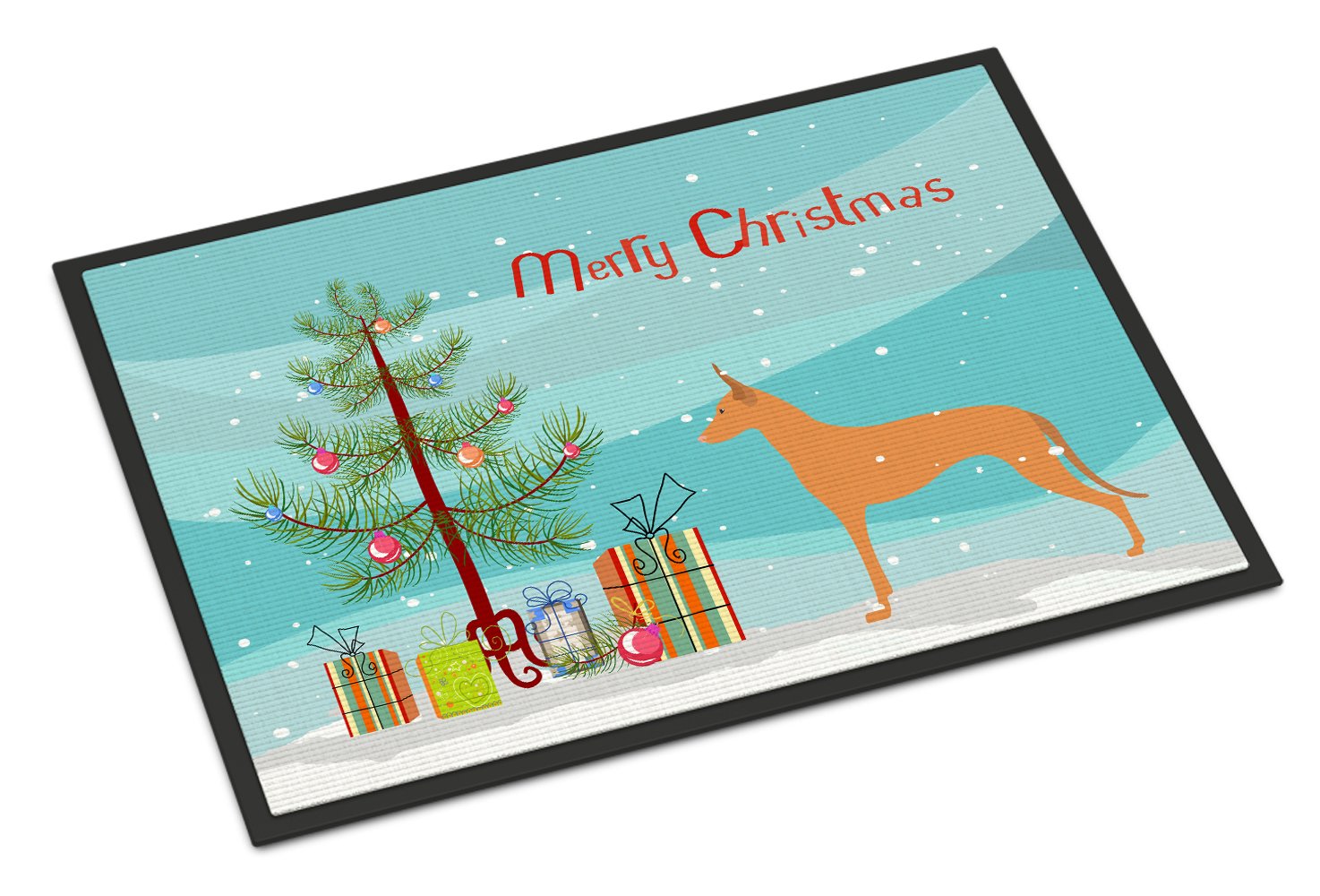 Pharaoh Hound Merry Christmas Tree Indoor or Outdoor Mat 24x36 BB2906JMAT