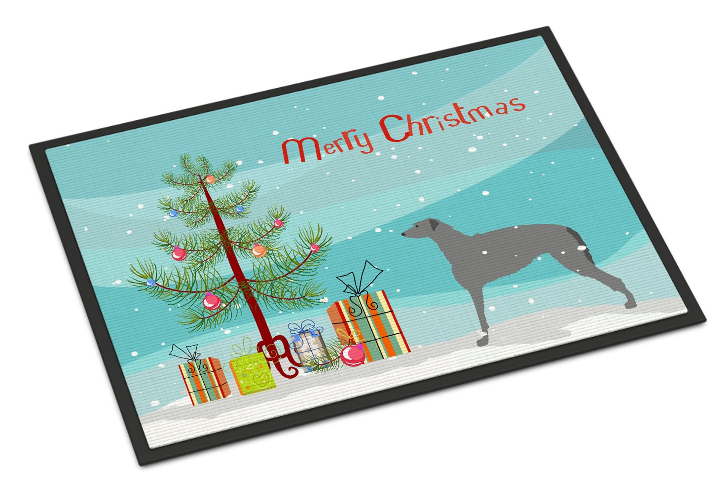 Scottish Deerhound Merry Christmas Tree Indoor or Outdoor Mat 24x36 BB2914JMAT