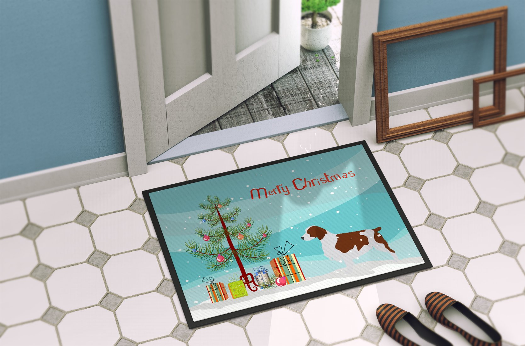 Welsh Springer Spaniel Christmas Indoor or Outdoor Mat 24x36 BB2918JMAT