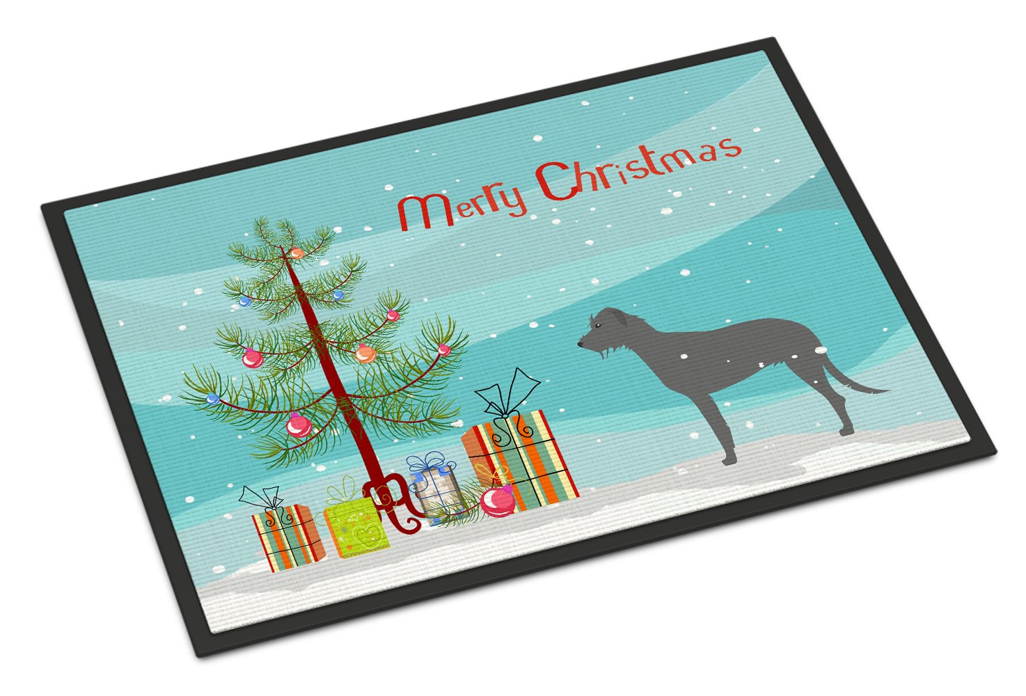 Irish Wolfhound Merry Christmas Tree Indoor or Outdoor Mat 24x36 BB2921JMAT