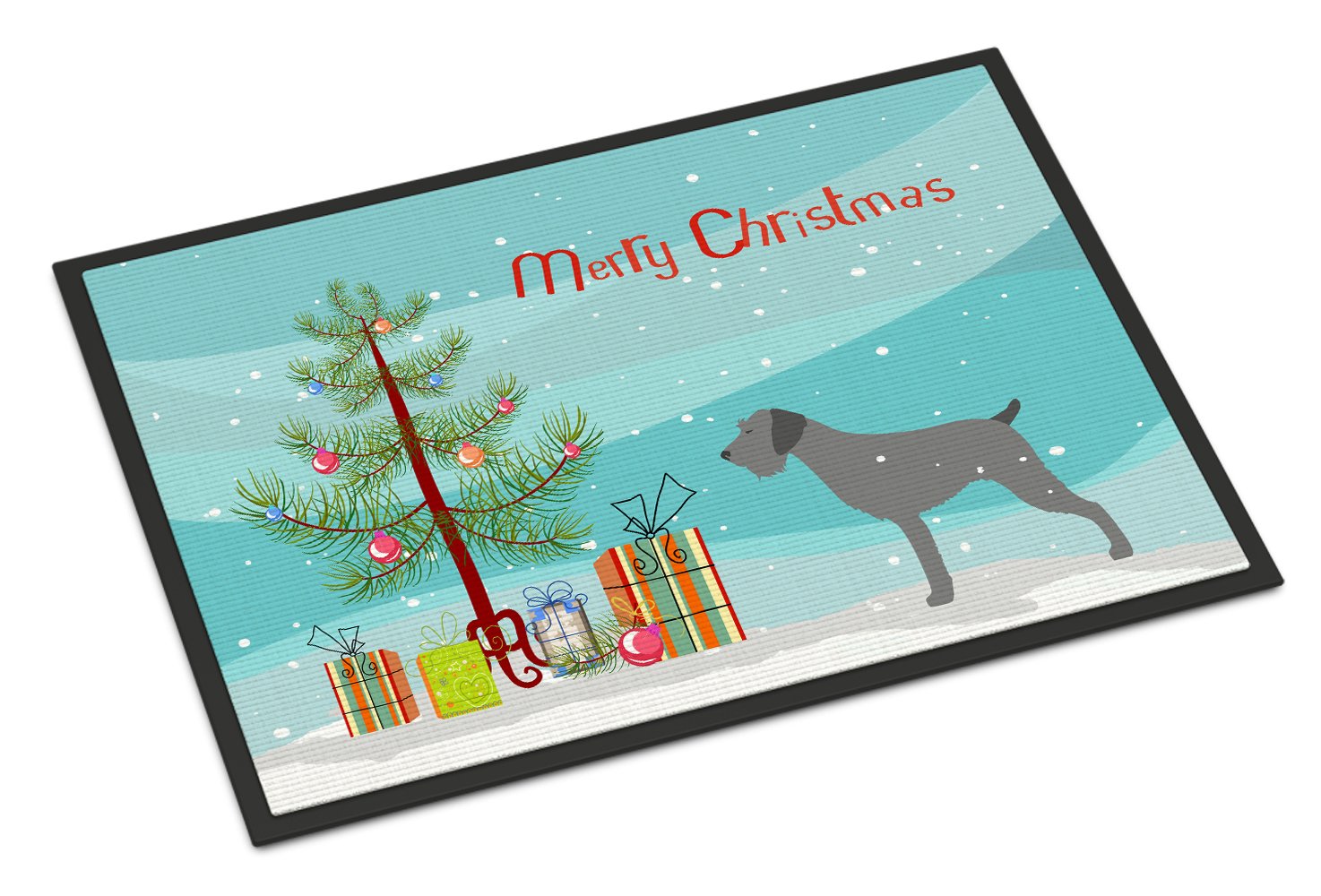 German Wirehaired Pointer Merry Christmas Tree Indoor or Outdoor Mat 24x36 BB2929JMAT