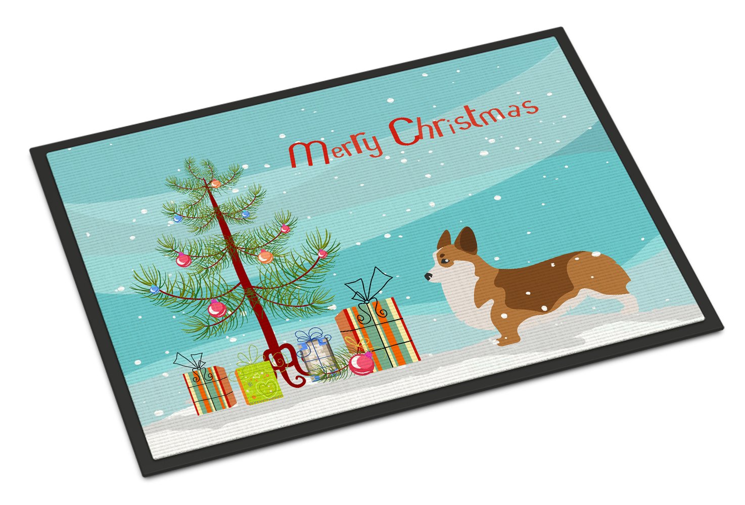 Corgi Merry Christmas Tree Indoor or Outdoor Mat 24x36 BB2938JMAT