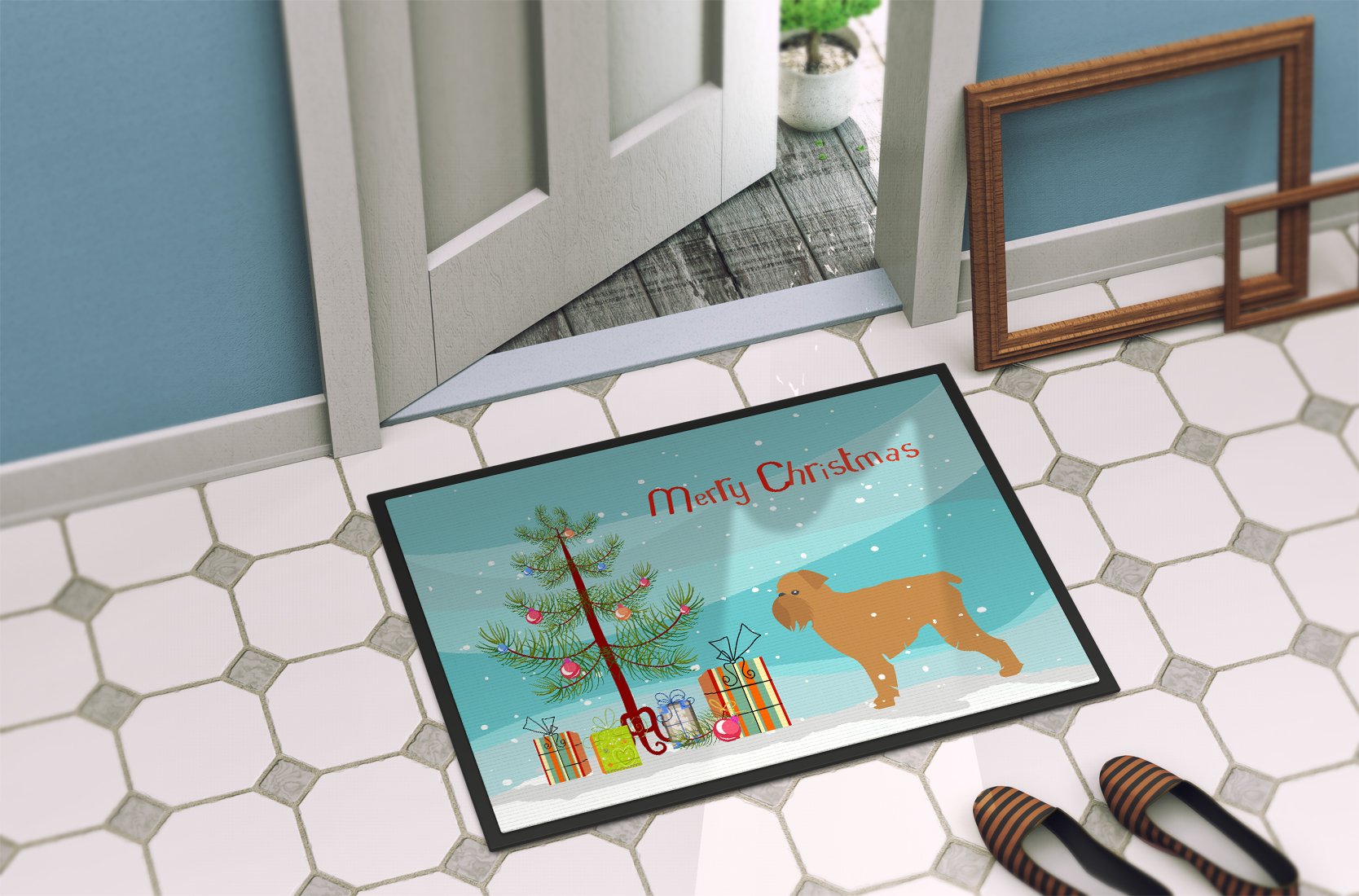 Brussels Griffon Merry Christmas Tree Indoor or Outdoor Mat 24x36 BB2958JMAT