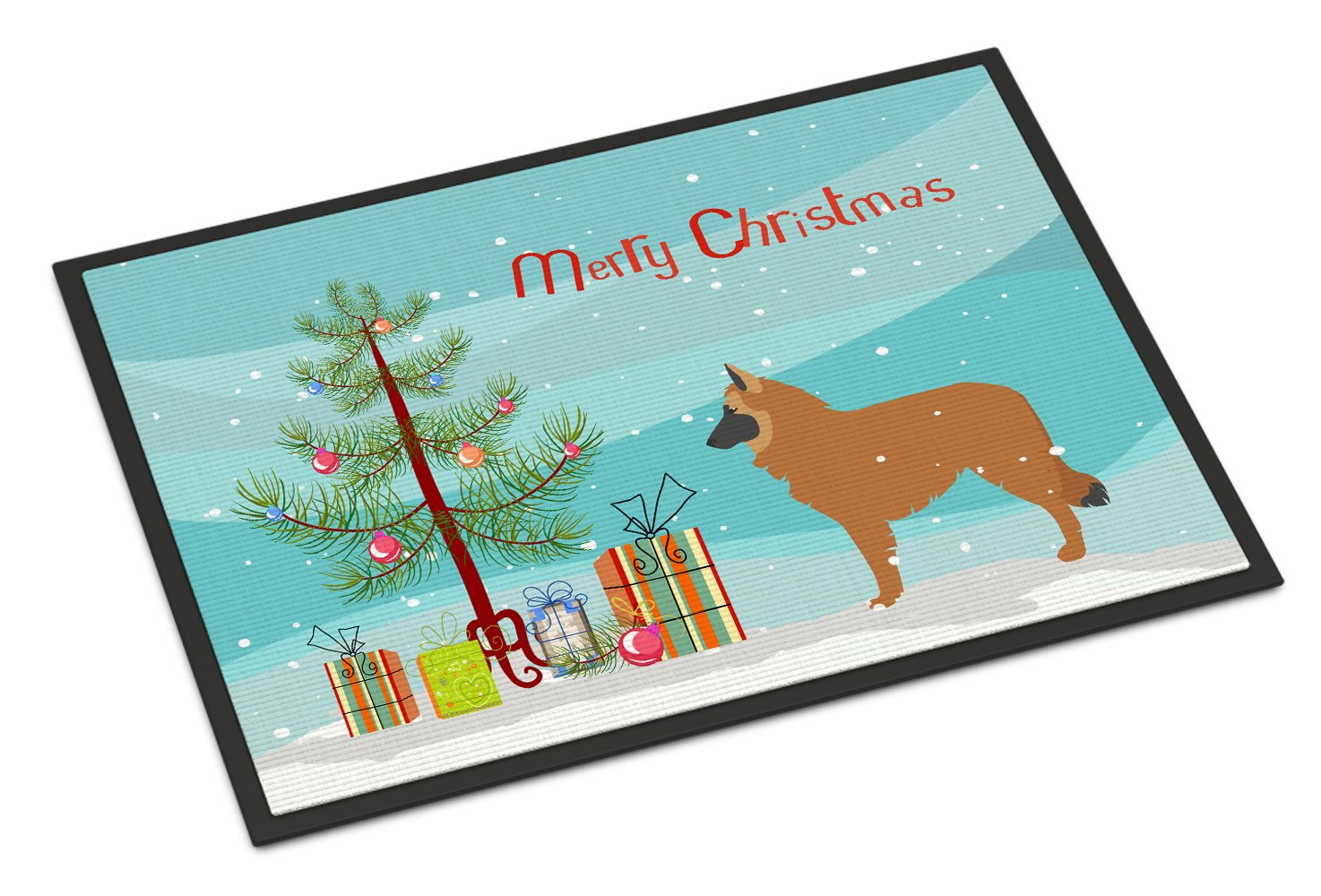 Belgian Shepherd Merry Christmas Tree Indoor or Outdoor Mat 24x36 BB2979JMAT