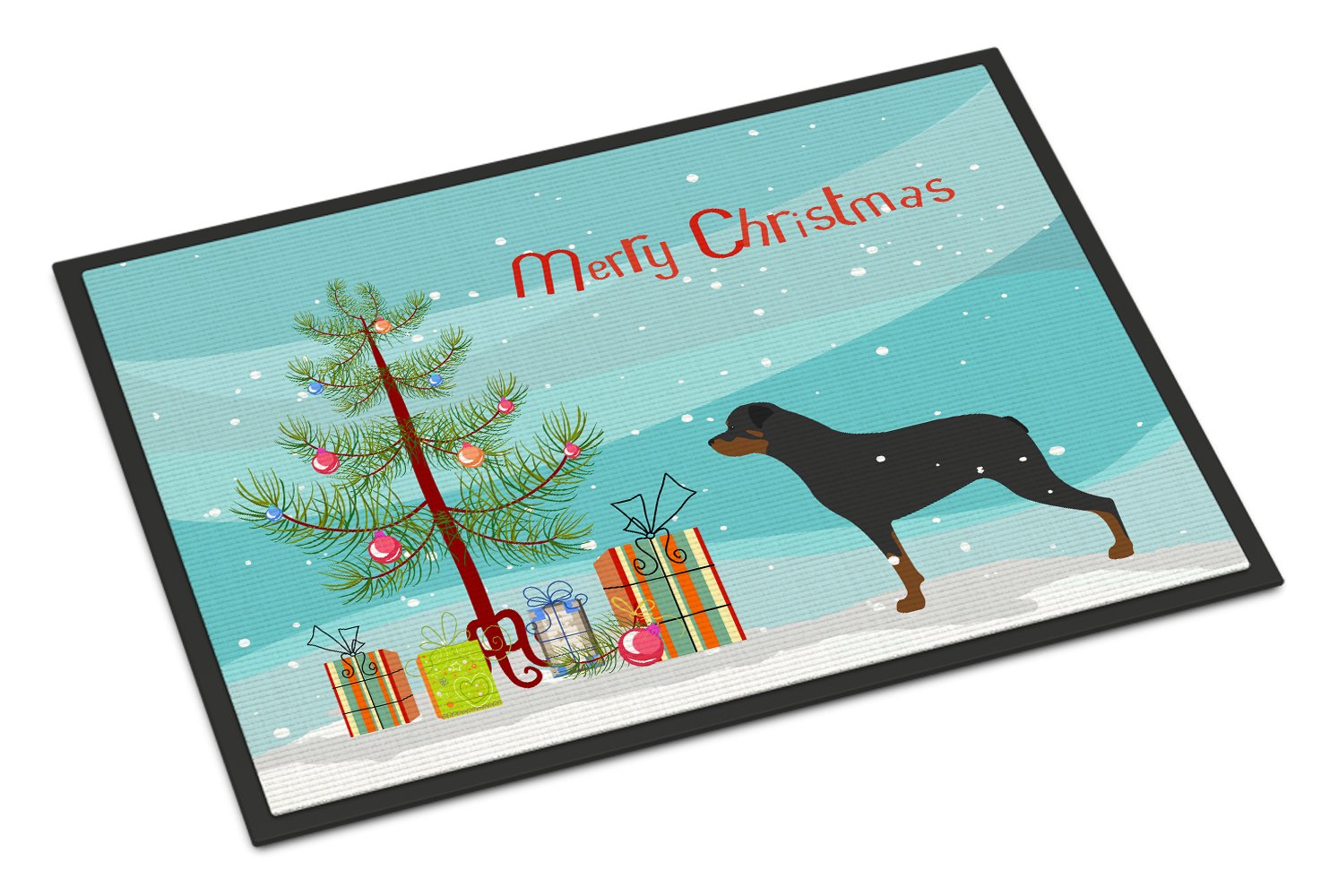 Rottweiler Merry Christmas Tree Indoor or Outdoor Mat 24x36 BB2984JMAT