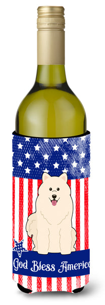 Patriotic USA Samoyed Wine Bottle Beverge Insulator Hugger by Caroline's Treasures