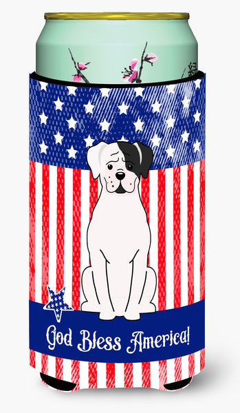 Patriotic USA White Boxer Cooper Tall Boy Beverage Insulator Hugger by Caroline's Treasures