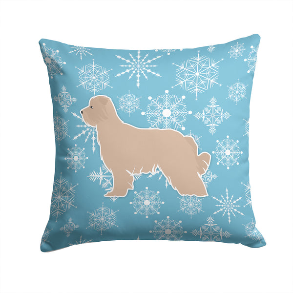 Winter Snowflake Pyrenean Shepherd Fabric Decorative Pillow BB3518PW1414 - the-store.com