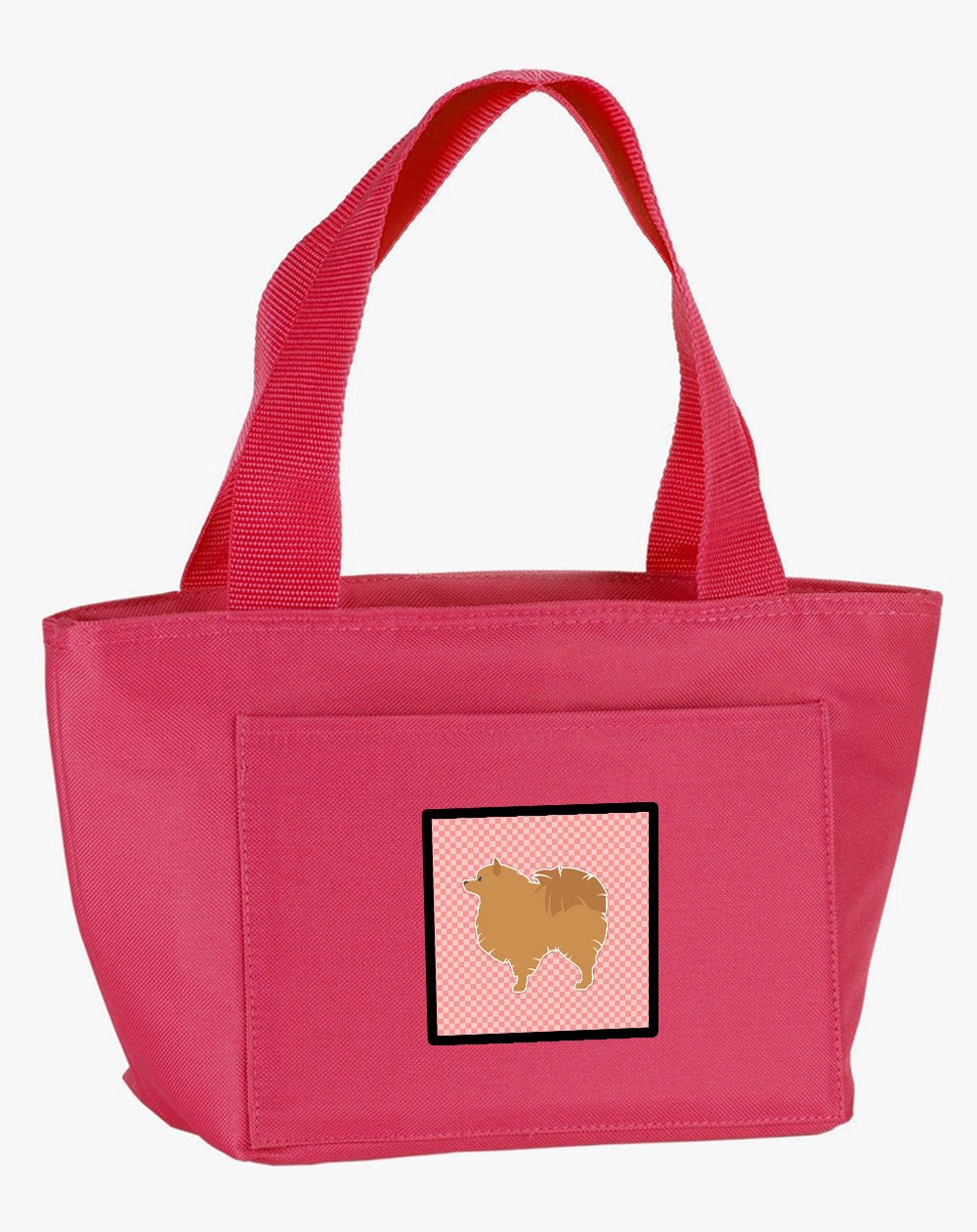 Pomeranian Checkerboard Pink Lunch Bag BB3642PK-8808