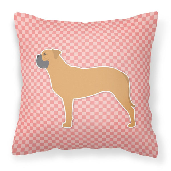 Bullmastiff Checkerboard Pink Fabric Decorative Pillow BB3671PW1818 by Caroline's Treasures