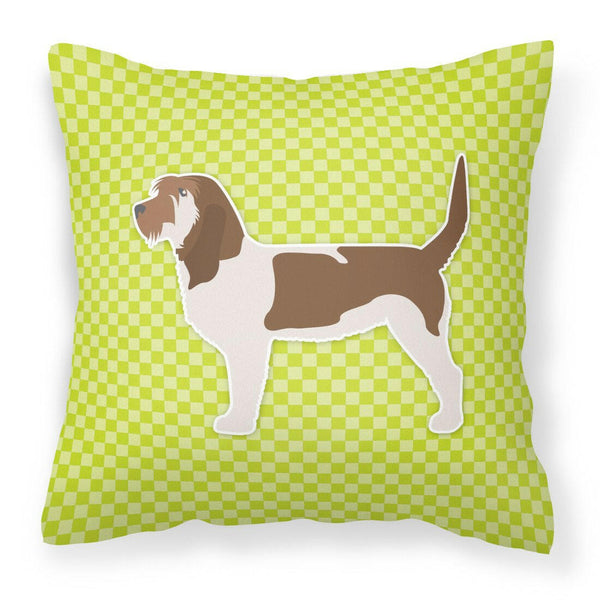 Grand Basset Griffon Vendeen Checkerboard Green Fabric Decorative Pillow BB3790PW1818 by Caroline's Treasures