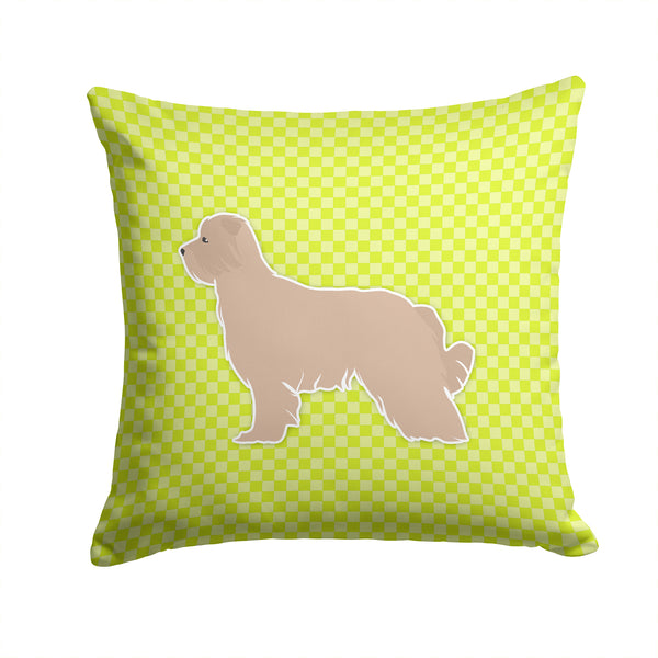 Pyrenean Shepherd Checkerboard Green Fabric Decorative Pillow BB3818PW1414 - the-store.com