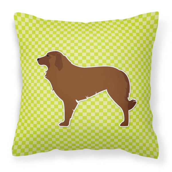 Portuguese Sheepdog Dog Checkerboard Green Fabric Decorative Pillow BB3831PW1818 by Caroline's Treasures