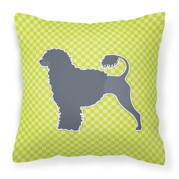 Portuguese Water Dog Checkerboard Green Fabric Decorative Pillow BB3868PW1818 by Caroline's Treasures
