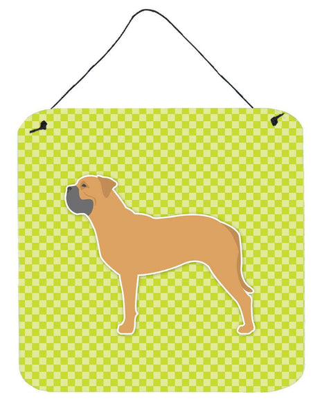 Bullmastiff Checkerboard Green Wall or Door Hanging Prints BB3871DS66 by Caroline's Treasures