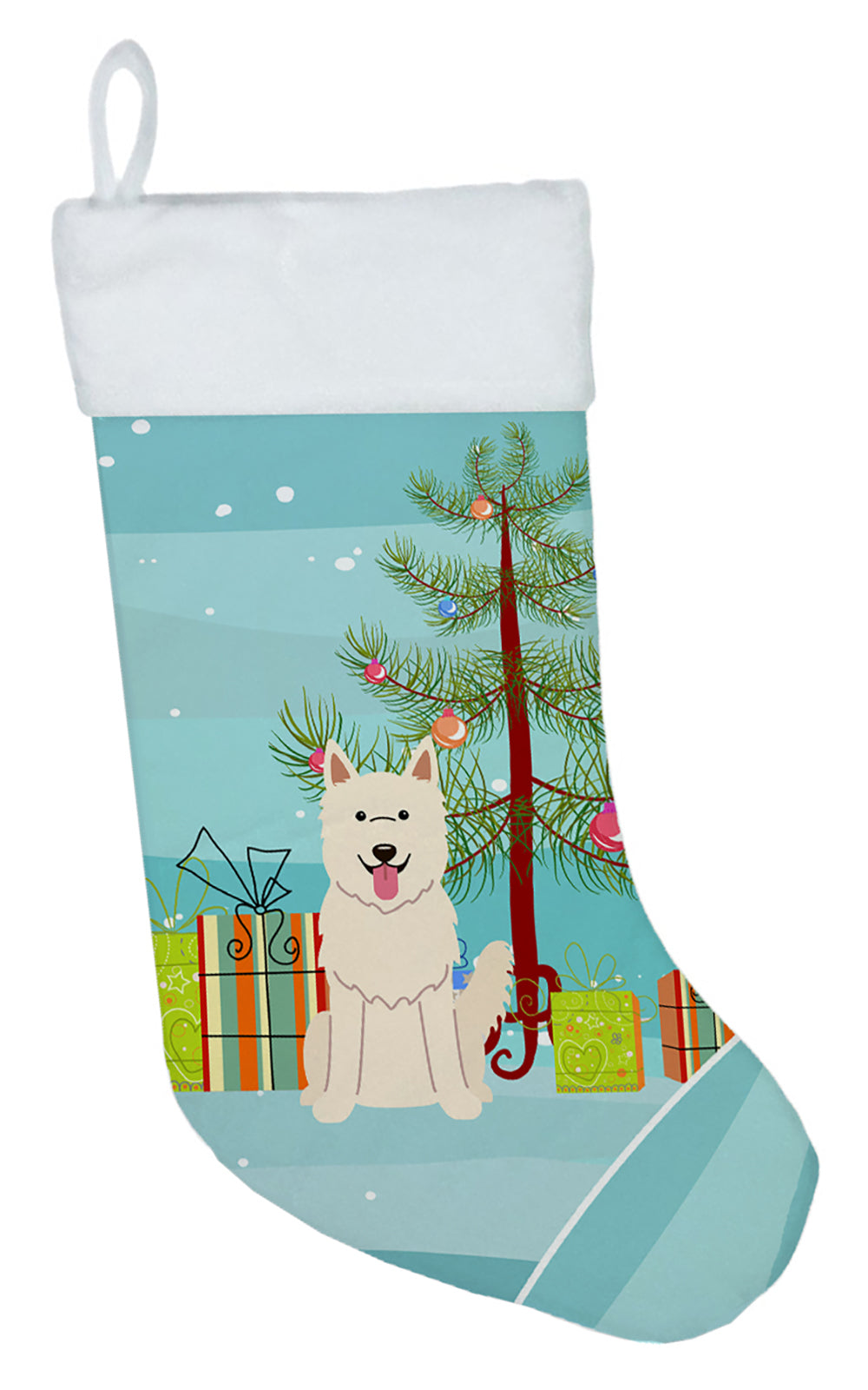 Merry Christmas Tree White German Shepherd Christmas Stocking BB4170CS ...