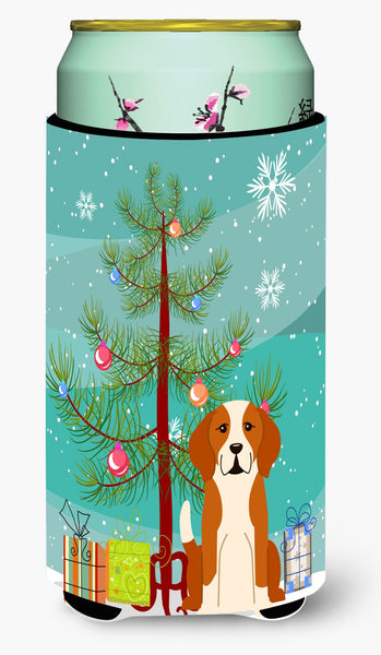 Merry Christmas Tree English Foxhound Tall Boy Beverage Insulator Hugger BB4235TBC by Caroline's Treasures